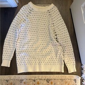 Aerie Cream Sweater with Black Accents
